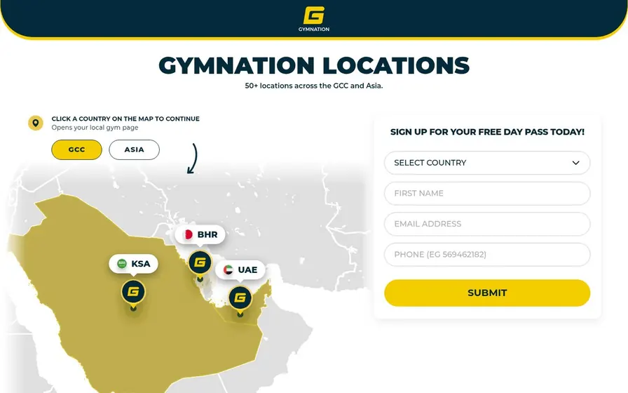 GymNation website screenshot