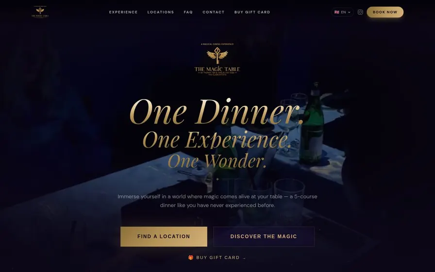 The Magic Table website screenshot